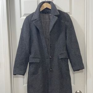 Jacqueline  De Young Gray Wool Coat (Medium)
